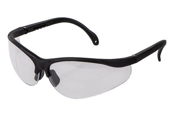 Caldwell Pro Range Shooting Glasses feature clear lenses and a black adjustable frame
